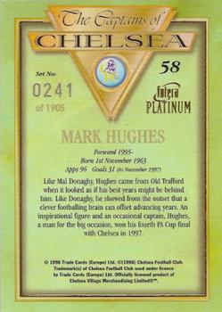 1998 Futera Platinum The Captains of Chelsea #58 Mark Hughes Back