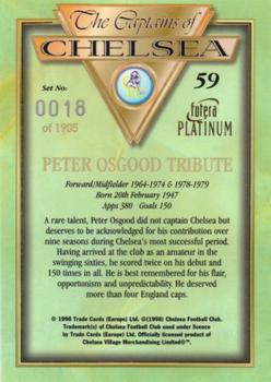 1998 Futera Platinum The Captains of Chelsea #59 Peter Osgood Back