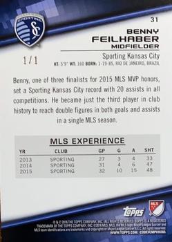 2016 Topps MLS - Black #31 Benny Feilhaber Back