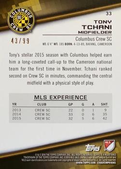 2016 Topps MLS - Blue #33 Tony Tchani Back