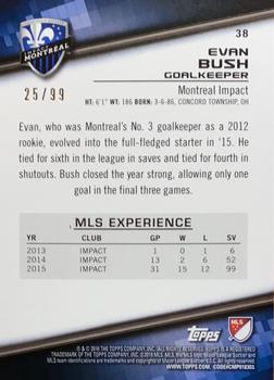 2016 Topps MLS - Blue #38 Evan Bush Back