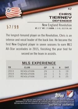 2016 Topps MLS - Blue #42 Chris Tierney Back