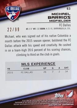 2016 Topps MLS - Blue #63 Michael Barrios Back