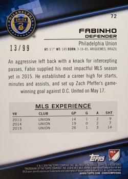 2016 Topps MLS - Blue #72 Fabinho Back