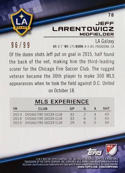 2016 Topps MLS - Blue #78 Jeff Larentowicz Back