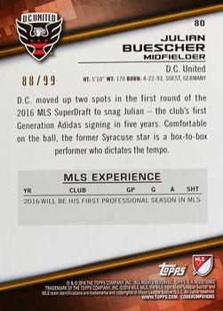 2016 Topps MLS - Blue #80 Julian Buescher Back