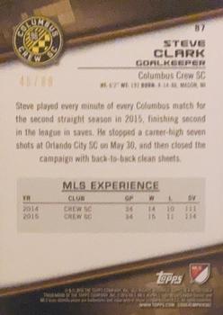 2016 Topps MLS - Blue #87 Steve Clark Back