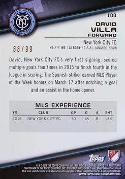 2016 Topps MLS - Blue #100 David Villa Back