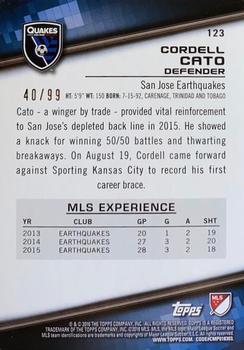 2016 Topps MLS - Blue #123 Cordell Cato Back