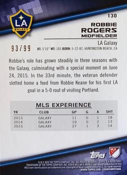 2016 Topps MLS - Blue #130 Robbie Rogers Back