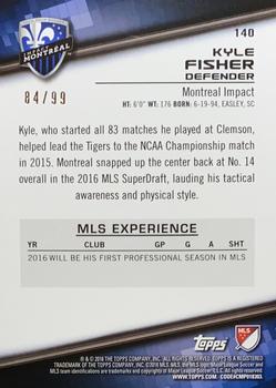 2016 Topps MLS - Blue #140 Kyle Fisher Back