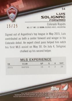 2016 Topps MLS - Orange #54 Luis Solignac Back