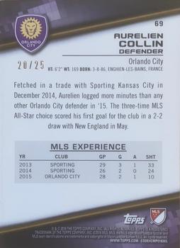 2016 Topps MLS - Orange #69 Aurelien Collin Back