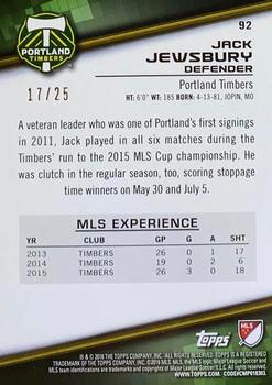 2016 Topps MLS - Orange #92 Jack Jewsbury Back