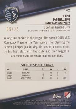 2016 Topps MLS - Orange #142 Tim Melia Back
