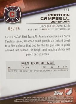 2016 Topps MLS - Orange #146 Jonathan Campbell Back