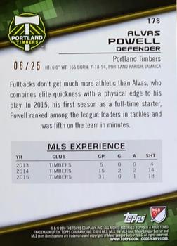 2016 Topps MLS - Orange #178 Alvas Powell Back