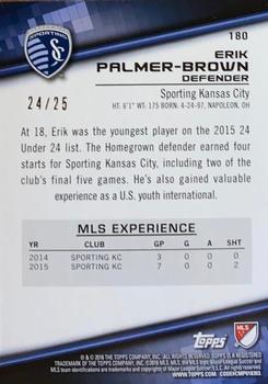 2016 Topps MLS - Orange #180 Erik Palmer-Brown Back