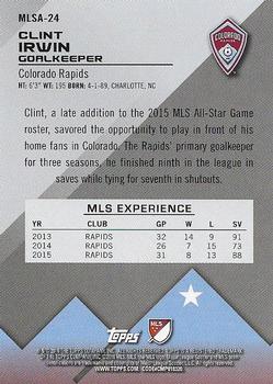 2016 Topps MLS - 2015 All-Stars #MLSA-24 Clint Irwin Back