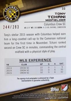 2016 Topps MLS - Base Autographs #33 Tony Tchani Back