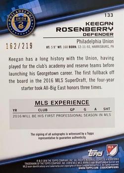 2016 Topps MLS - Base Autographs #133 Keegan Rosenberry Back