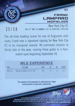 2016 Topps MLS - Base Autographs Green #65 Frank Lampard Back