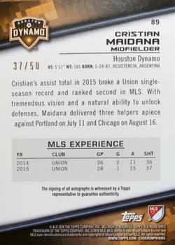 2016 Topps MLS - Base Autographs Green #89 Cristian Maidana Back