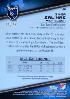 2016 Topps MLS - Base Autographs Orange #46 Shea Salinas Back