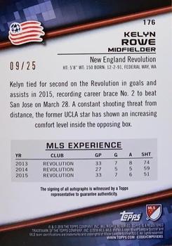 2016 Topps MLS - Base Autographs Orange #176 Kelyn Rowe Back