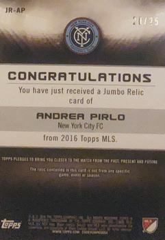 2016 Topps MLS - Jumbo Relics Orange #JR-AP Andrea Pirlo Back