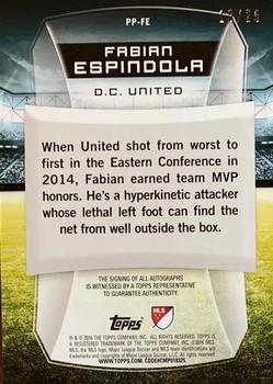 2016 Topps MLS - Presence of the Pitch Autographs #PP-FE Fabian Espindola Back