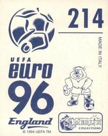 1996 Merlin's Euro 96 Stickers #214 Angelo Di Livio Back