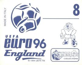 1996 Merlin's Euro 96 Stickers #8 David Platt Back