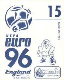 1996 Merlin's Euro 96 Stickers #15 Gary Pallister Back