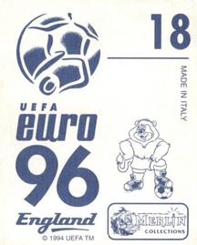 1996 Merlin's Euro 96 Stickers #18 David Platt Back