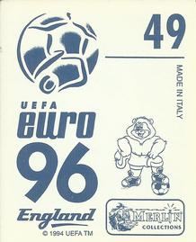 1996 Merlin's Euro 96 Stickers #49 Guus Hiddink Back