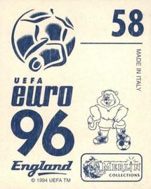 1996 Merlin's Euro 96 Stickers #58 Arthur Numan Back