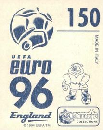 1996 Merlin's Euro 96 Stickers #150 Lizarazu Back
