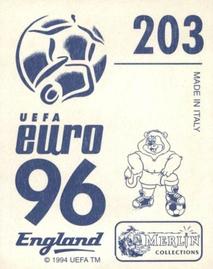 1996 Merlin's Euro 96 Stickers #203 Pavel Kuka Back