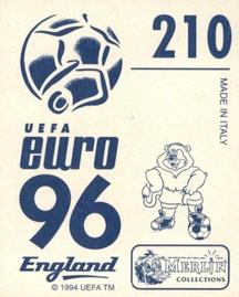 1996 Merlin's Euro 96 Stickers #210 Costacurta Back
