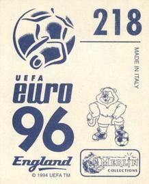 1996 Merlin's Euro 96 Stickers #218 Massimo Crippa Back