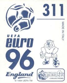 1996 Merlin's Euro 96 Stickers #311 Ertugrul Saglam Back