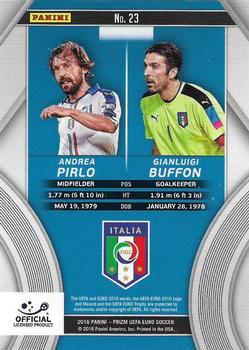 2016 Panini Prizm UEFA Euro - Country Combinations Duals #23 Gianluigi Buffon / Andrea Pirlo Back