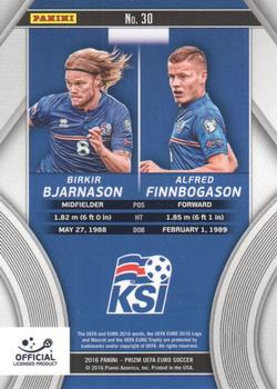 2016 Panini Prizm UEFA Euro - Country Combinations Duals #30 Birkir Bjarnason / Alfred Finnbogason Back