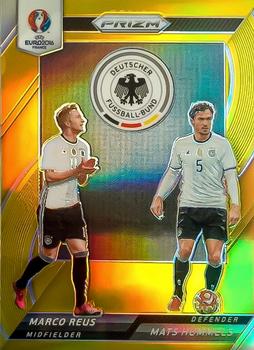 2016 Panini Prizm UEFA Euro - Country Combinations Duals Gold Prizms #13 Marco Reus / Mats Hummels Front