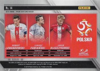 2016 Panini Prizm UEFA Euro - Country Combinations Triples #14 Jakub Blaszczykowski / Robert Lewandowski / Lukasz Fabianski Back