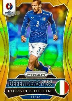 2016 Panini Prizm UEFA Euro - Defenders of the Flag Gold Prizms #6 Giorgio Chiellini Front