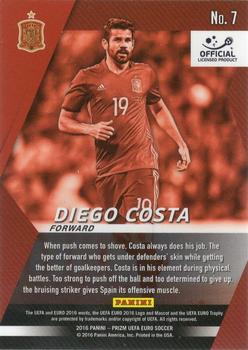 2016 Panini Prizm UEFA Euro - Forward Thinkers #7 Diego Costa Back