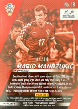 2016 Panini Prizm UEFA Euro - Forward Thinkers Gold Prizms #18 Mario Mandzukic Back