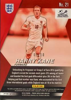 2016 Panini Prizm UEFA Euro - Forward Thinkers Gold Prizms #21 Harry Kane Back